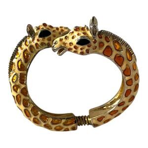 Vintage Womens Giraffe Bracelet yellow Gold Summer Safari Eclectic Jewelry